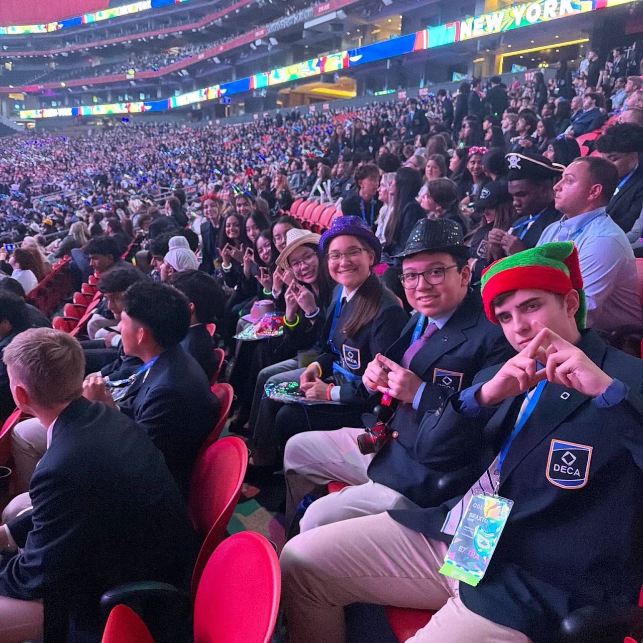 Members in DECA blazers at a grand awards session
